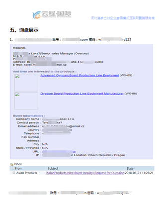 網站詢盤展示
